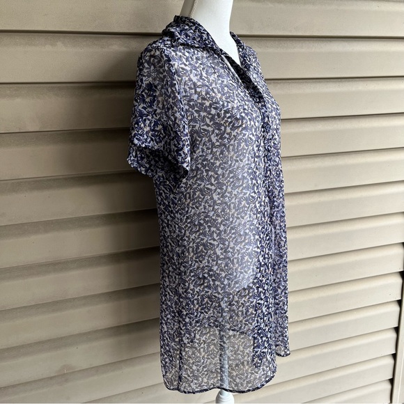 •New York & Company• Sheer Collared Tunic - Size Large - Picture 5 of 8